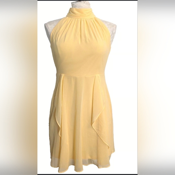 White House Black Market Dresses & Skirts - NWT WHBM Butter Yellow Halter Mini Dress
